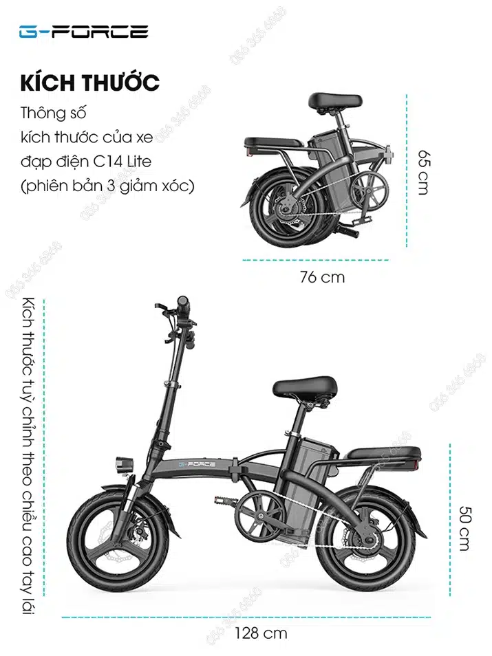 Xe đạp điện gấp gọn G-Force C14 Lite 1 Gforce C14 - Gforcevn (22)