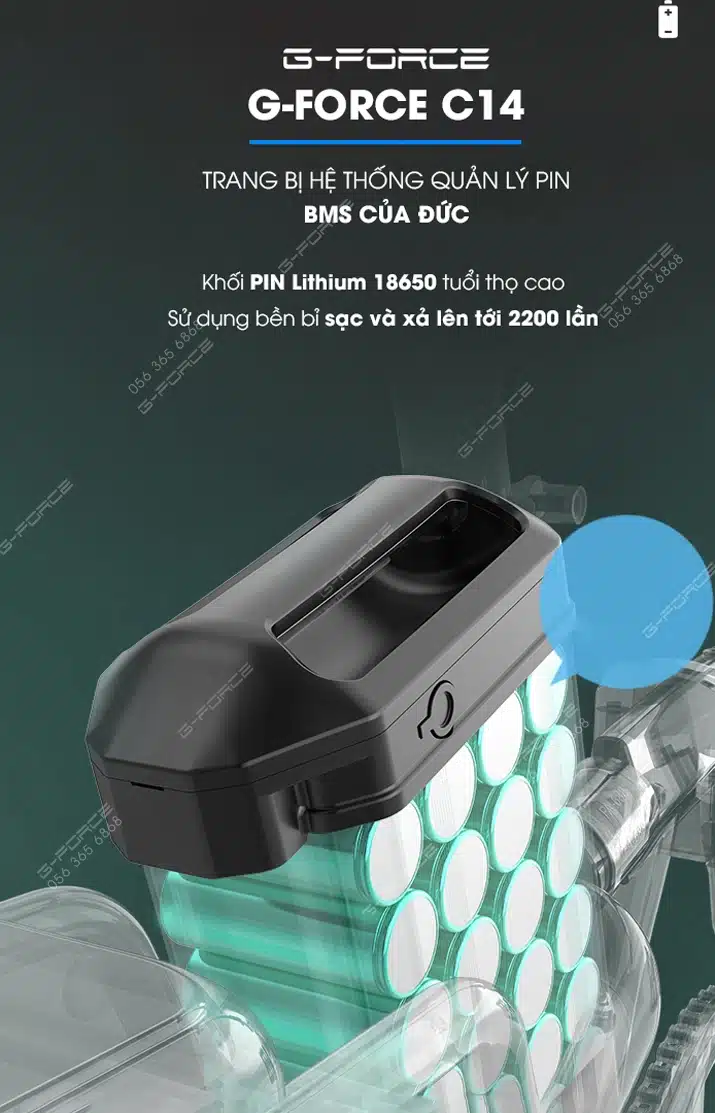 Xe dap dien GForce C14 pin lithium