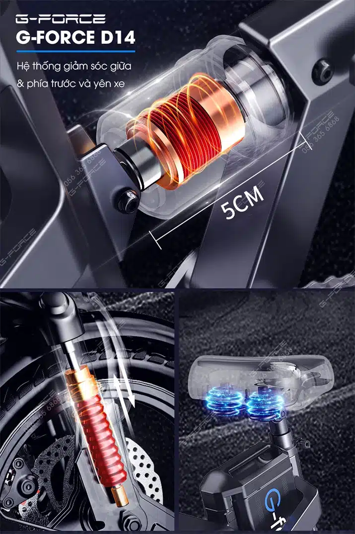Xe dap dien GForce D14 da giam soc
