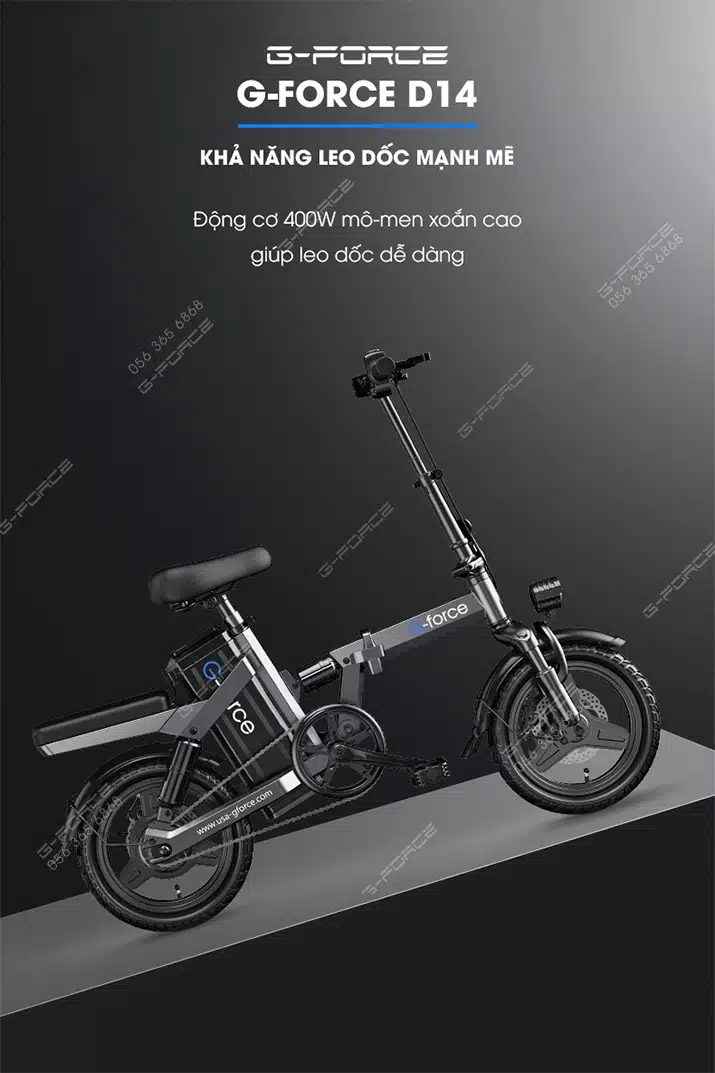 Xe dap dien GForce D14 dong co leo doc