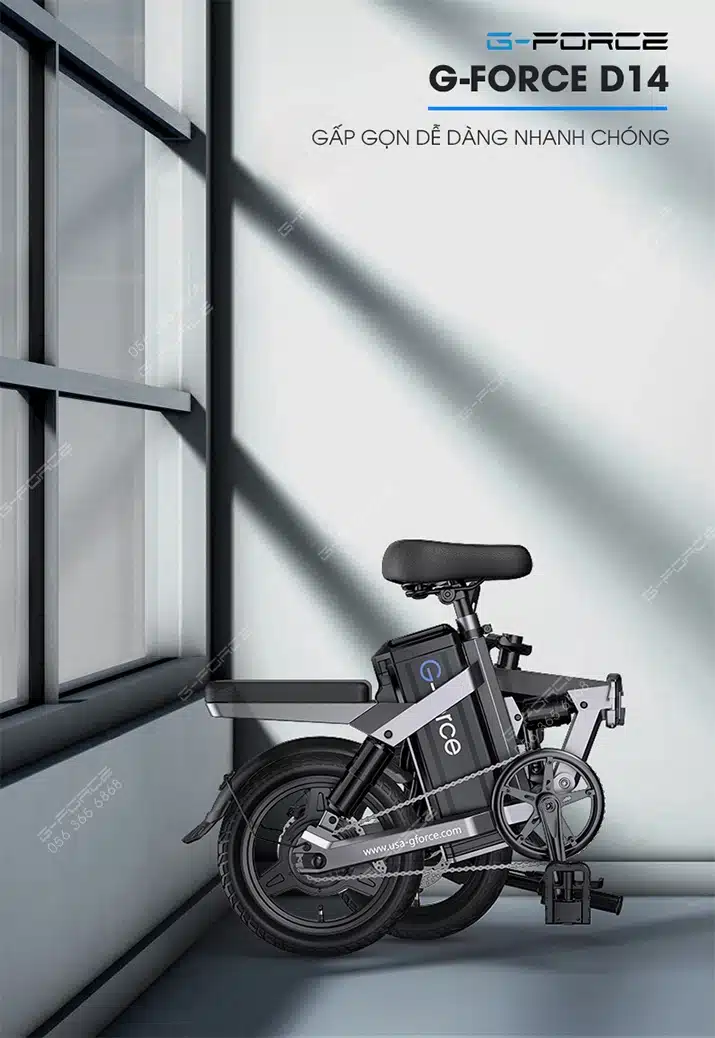 Xe dap dien GForce D14 gap gon de dang