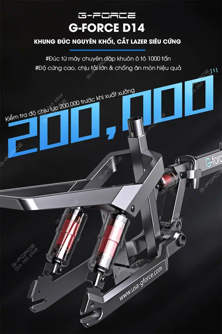 Xe dap dien GForce D14 khung