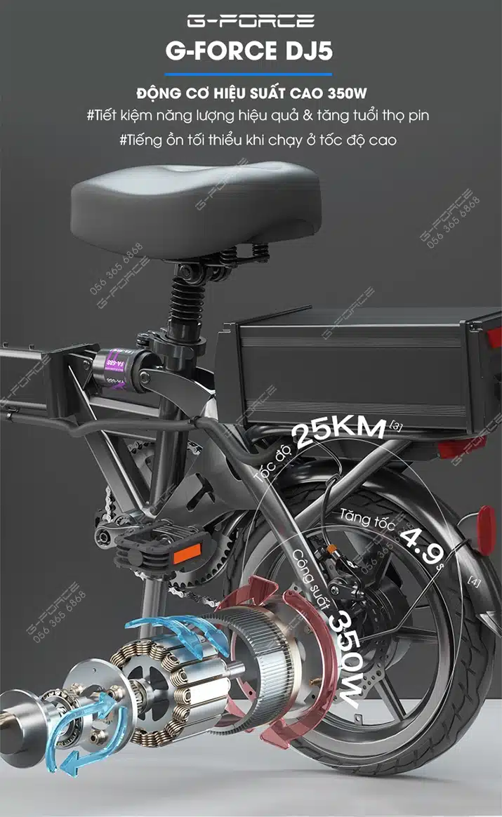 Xe dap dien GForce DJ5 dong co
