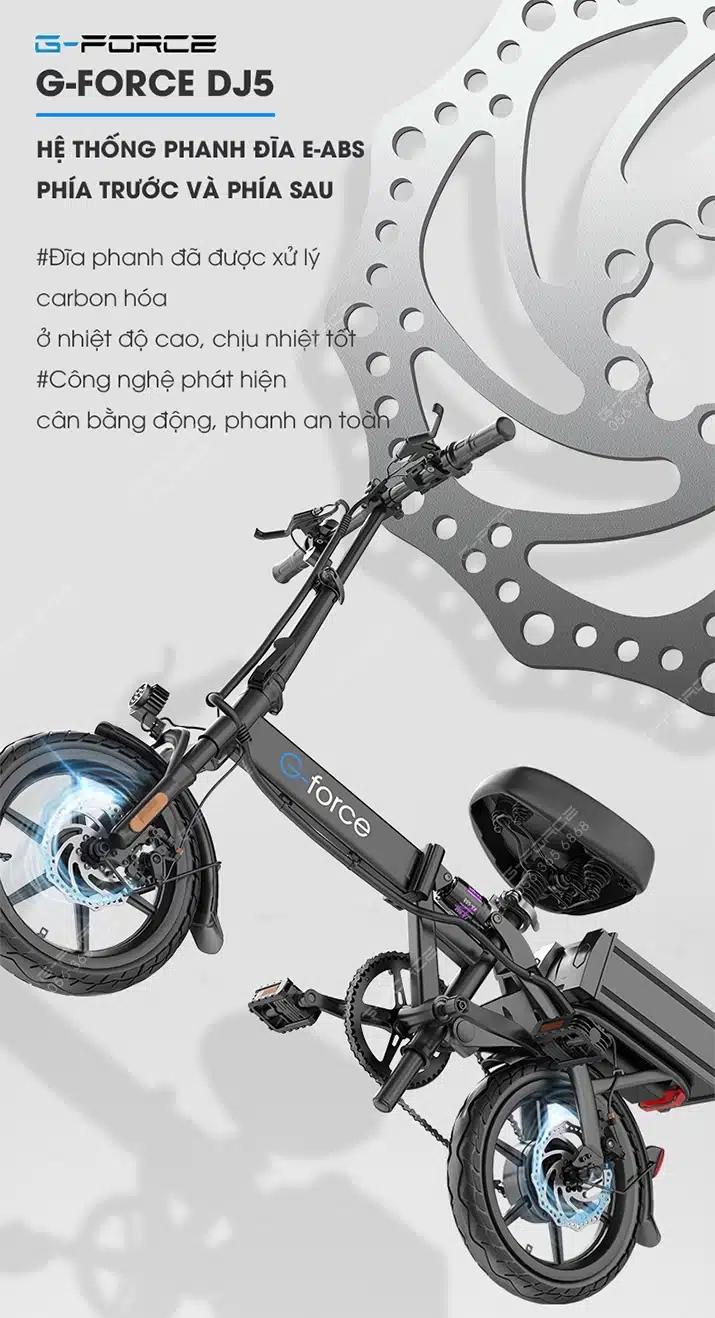 Xe dap dien GForce DJ5 he thong phanh