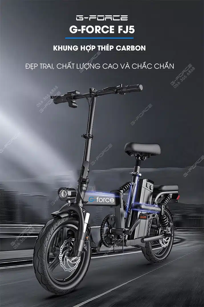 Xe dap dien GForce FJ5 gioi thieu khung