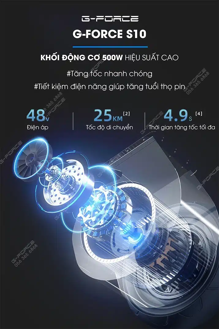 Xe dap dien GForce S10 dong co