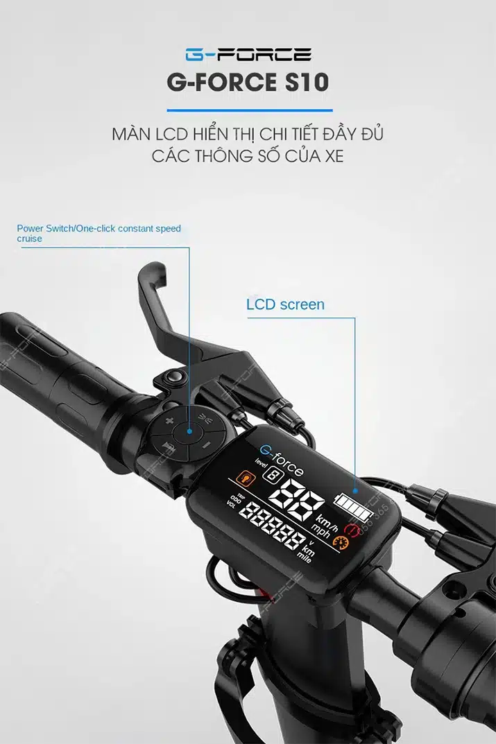 Xe dap dien GForce S10 man LCD