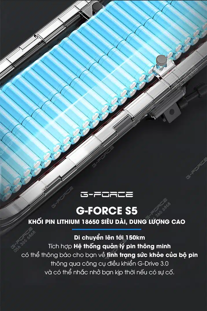 Xe dap dien GForce S5 khoi pin lithium