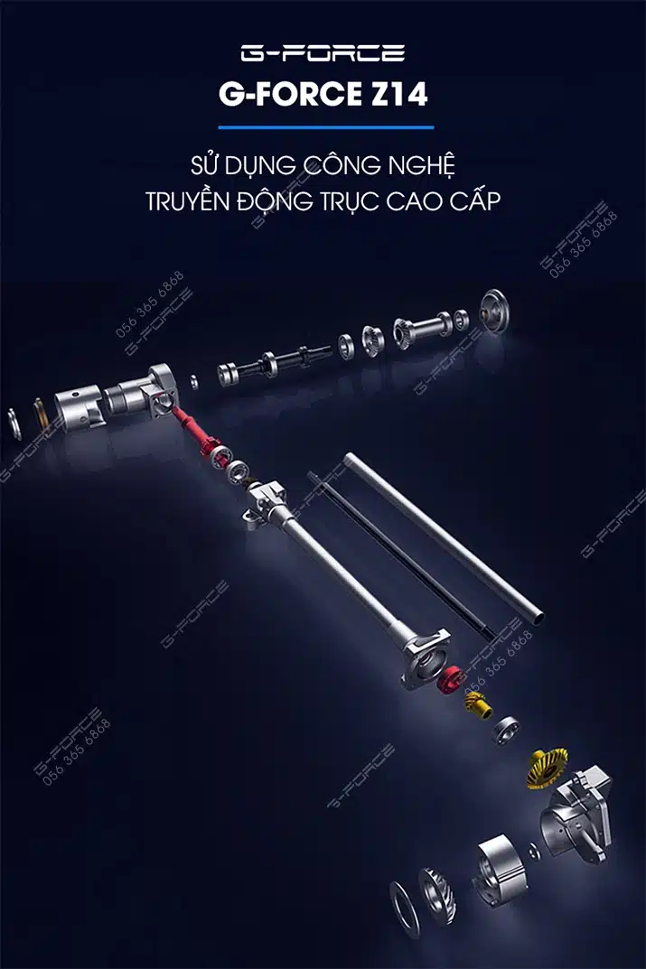 Xe dap dien GForce Z14 cau tao truyen dong truc