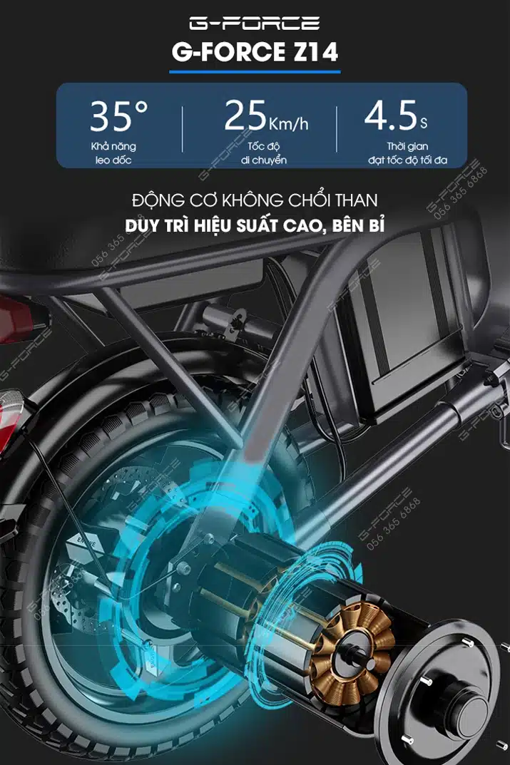 Xe dap dien GForce Z14 dong co