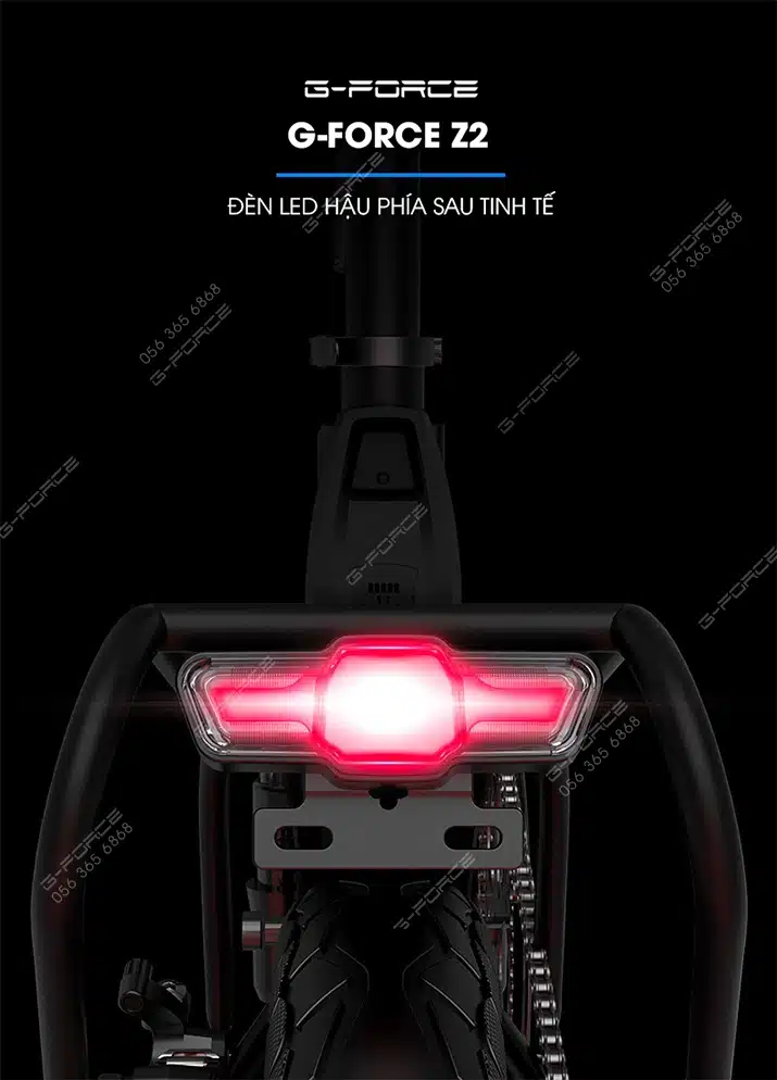 Xe dap dien GForce Z2 he thong den led phia sau