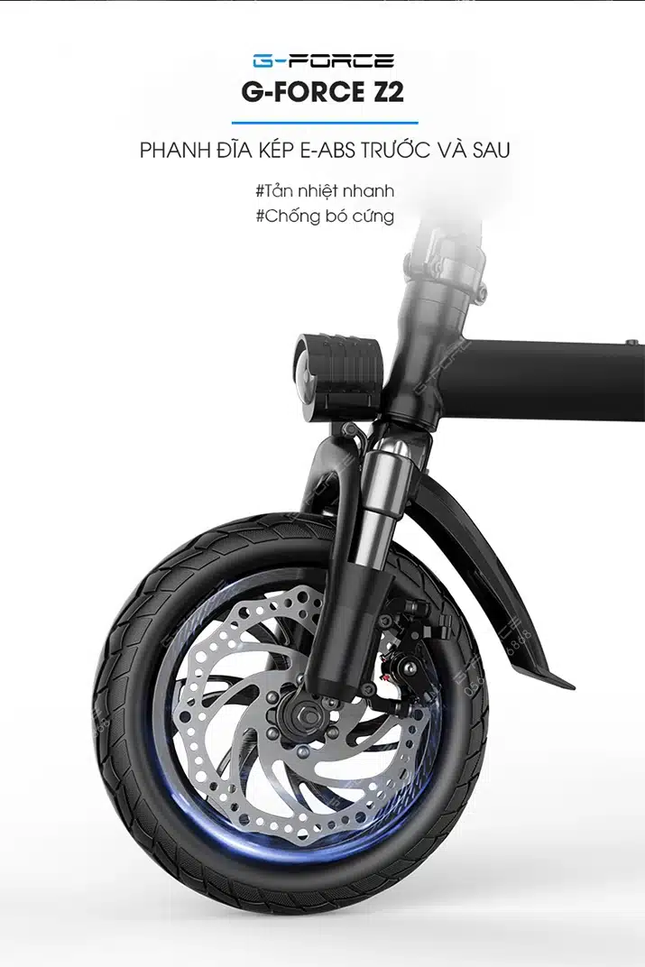 Xe dap dien GForce Z2 he thong phanh dia
