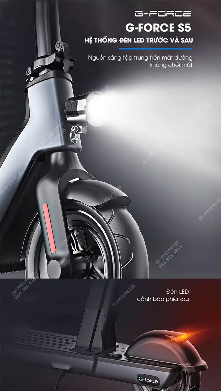 Xe dap dien GForce S5 he thong den