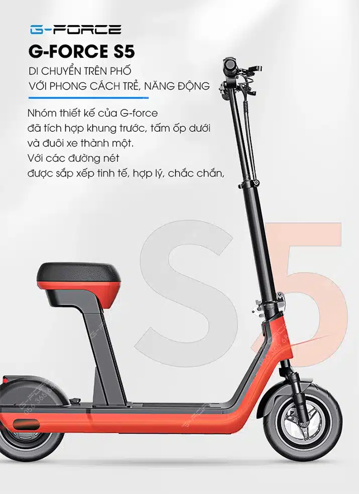 Xe dap dien GForce S5 thiet ke